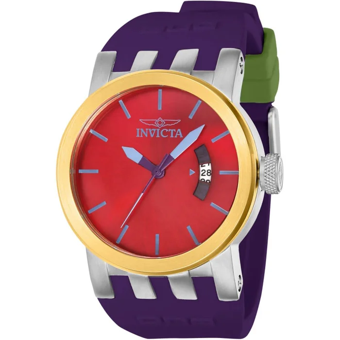 Invicta Women’s Quartz Watch – DNA Date Red Dial Purple Silicone Rubber Strap | 36961