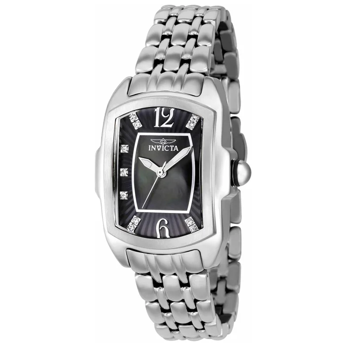 Invicta Women’s Quartz Watch – Lupah Black Dial Silver Tone Crystal Bracelet | 39780