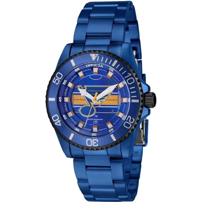 Invicta Women’s Quartz Watch – NHL St. Louis Blues Rotating Bezel Blue Steel | 42228