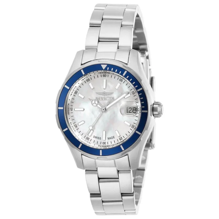 Invicta Women’s Quartz Watch – Pro Diver White Mother of Pearl Dial Bracelet | 28644