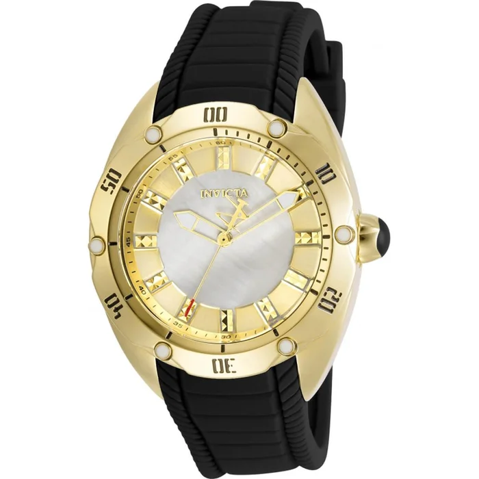 Invicta Women’s Quartz Watch – Venom White MOP Dial Black Rubber Strap | 30972
