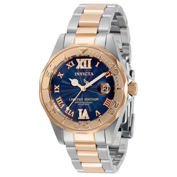 Invicta Women’s Rotating Bezel Watch – Pro Diver Blue Dial Two Tone Bracelet | 34261
