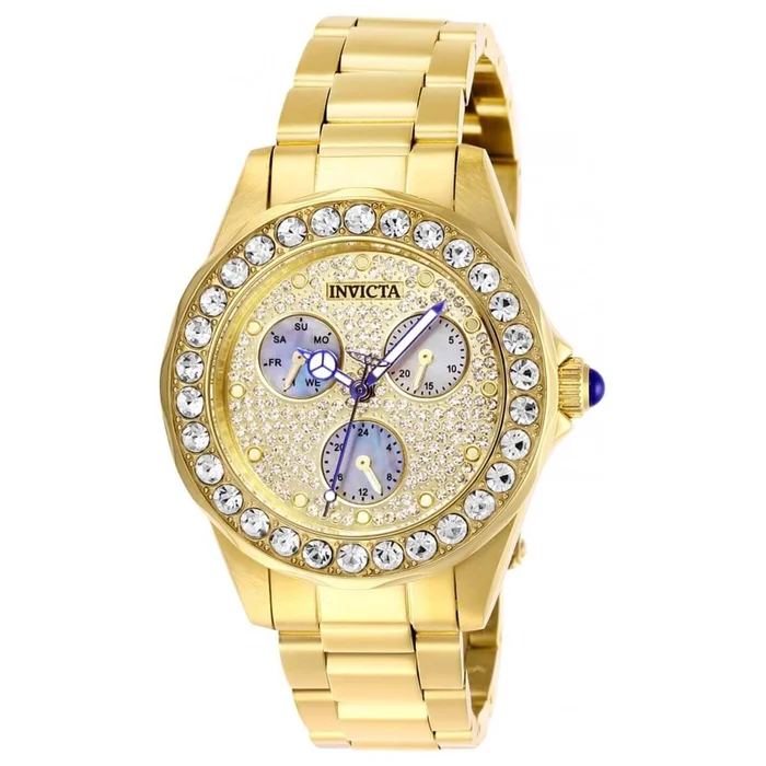 Invicta Women’s Watch – Angel Crystal Pave MOP Dial Yellow Gold Bracelet | 28462