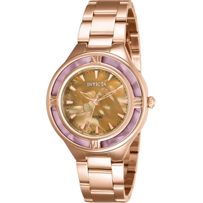 Invicta Women’s Watch – Angel Quartz Beige Resin Dial Rose Gold Bracelet | 39674