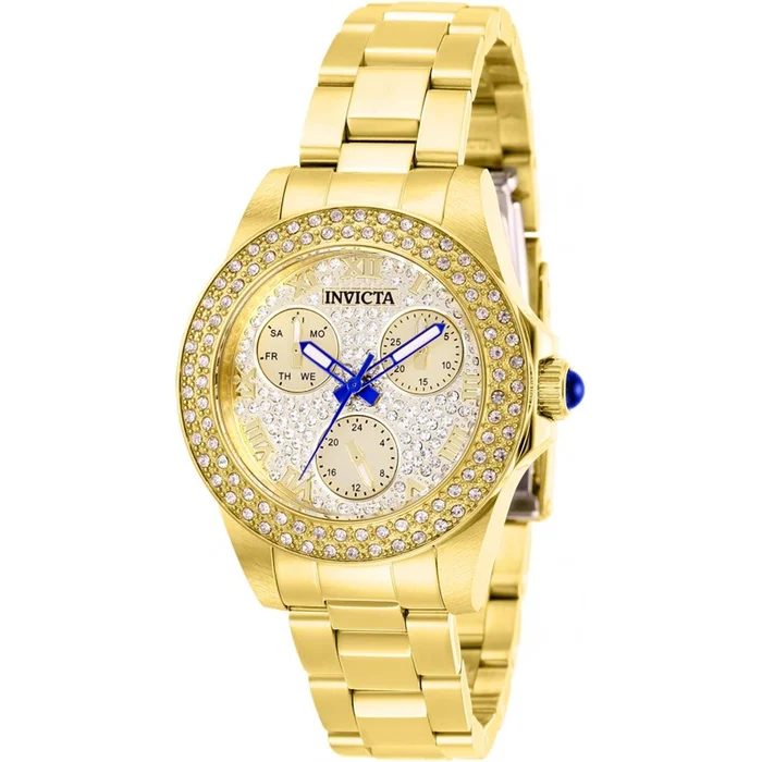 Invicta Women’s Watch – Angel Quartz Crystals Pave Gold Tone Dial Bracelet | 28477