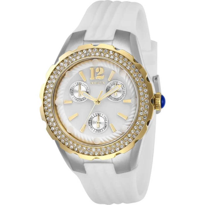 Invicta Women’s Watch – Angel Two Tone Case White Oyster Dial Rubber Strap | 29089