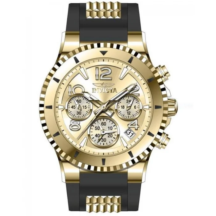 Invicta Women’s Watch – BLU Black Rubber and Yellow Gold Stainless Steel Strap | 36909