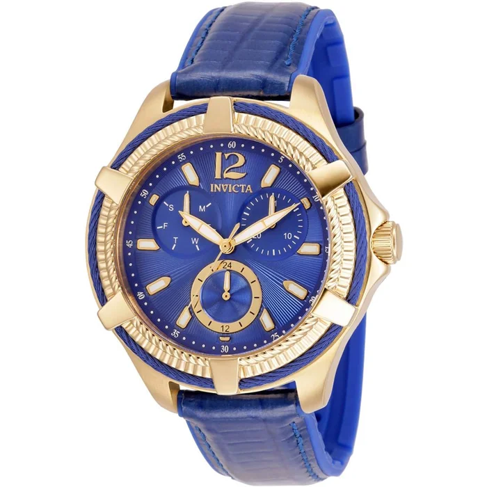 Invicta Women’s Watch – Bolt Quartz Date Display Blue Dial Leather Strap | 30888