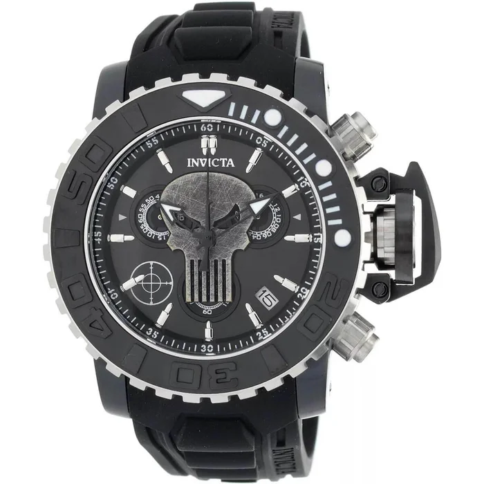 Invicta Women’s Watch – Marvel Punisher Chrono Black and Silver Dial Strap | 34923
