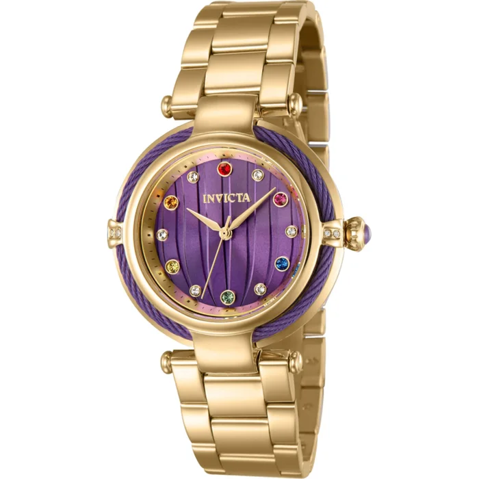 Invicta Women’s Watch – Marvel Thanos Purple Dial Yellow Gold Steel Bracelet | 36386