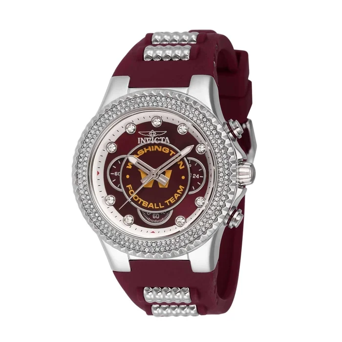 Invicta Women’s Watch – NFL Washington Commanders Silver and Dark Red Strap | 42757