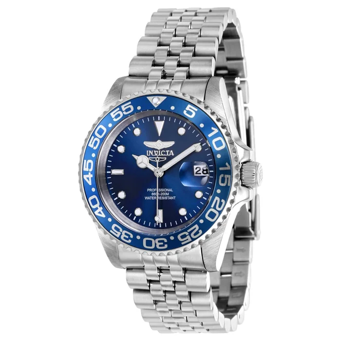 Invicta Women’s Watch – Pro Diver Quartz Silver Tone and Blue Rotating Bezel | 37161