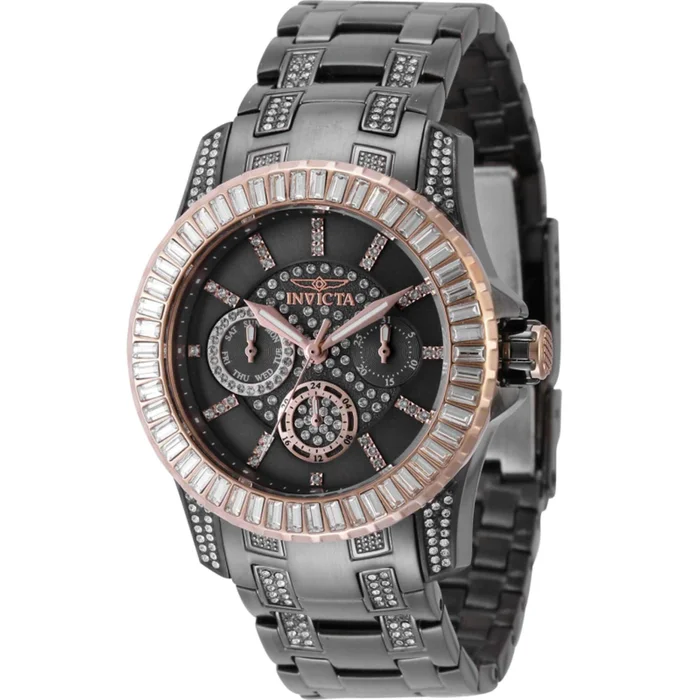 Invicta Women’s Watch – Pro Diver Rose Gold Bezel Crystal Gunmetal Bracelet | 44172
