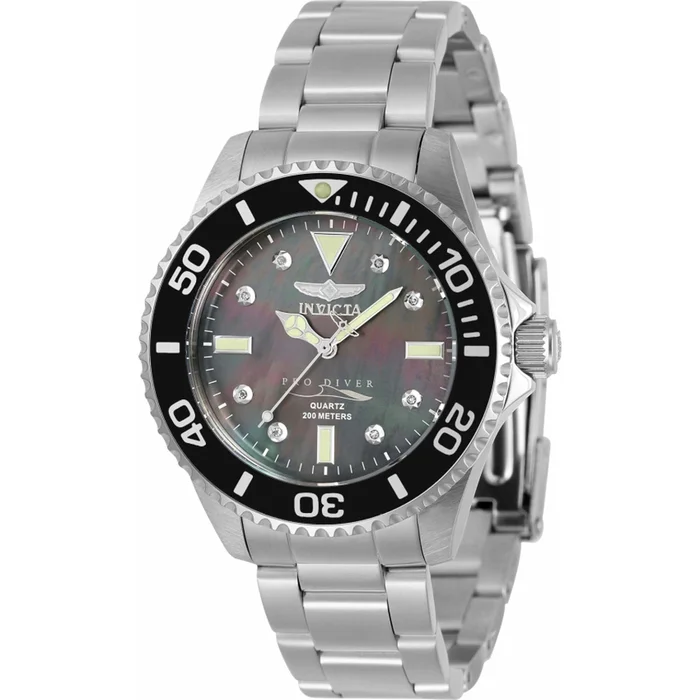 Invicta Women’s Watch – Pro Diver Rotating Bezel Black Mother of Pearl Dial | 32929