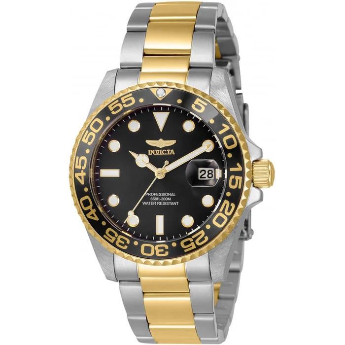 Invicta Women’s Watch – Pro Diver Rotating Bezel Silver and YG Bracelet | 33261