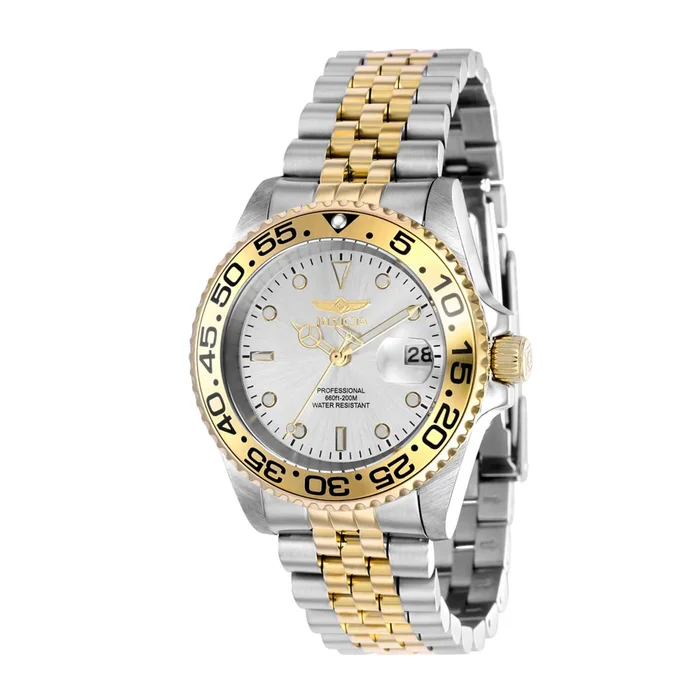 Invicta Women’s Watch – Pro Diver Silver Tone Dial Date Display Rotating Bezel | 37162