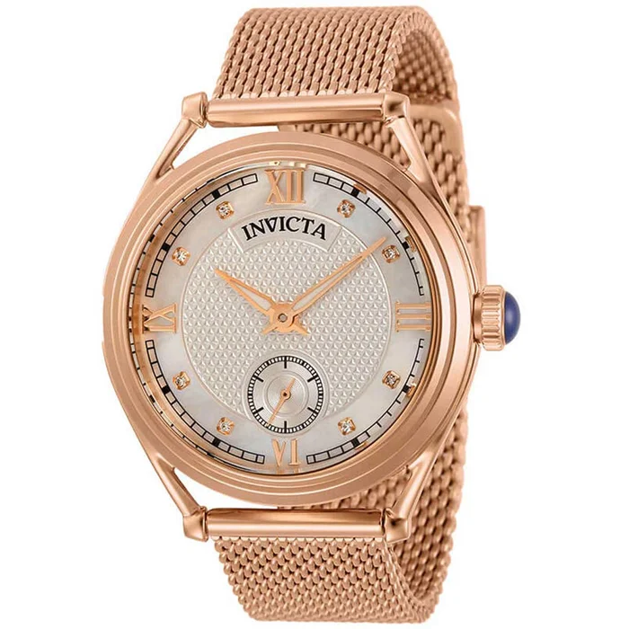 Invicta Women’s Watch – Vintage White MOP Dial Rose Gold Tone Mesh Bracelet | 31337