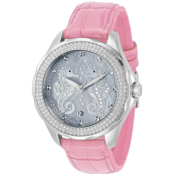 Invicta Women’s Watch – Wildflower Seahorse Platinum MOP Dial Pink Strap | 32661