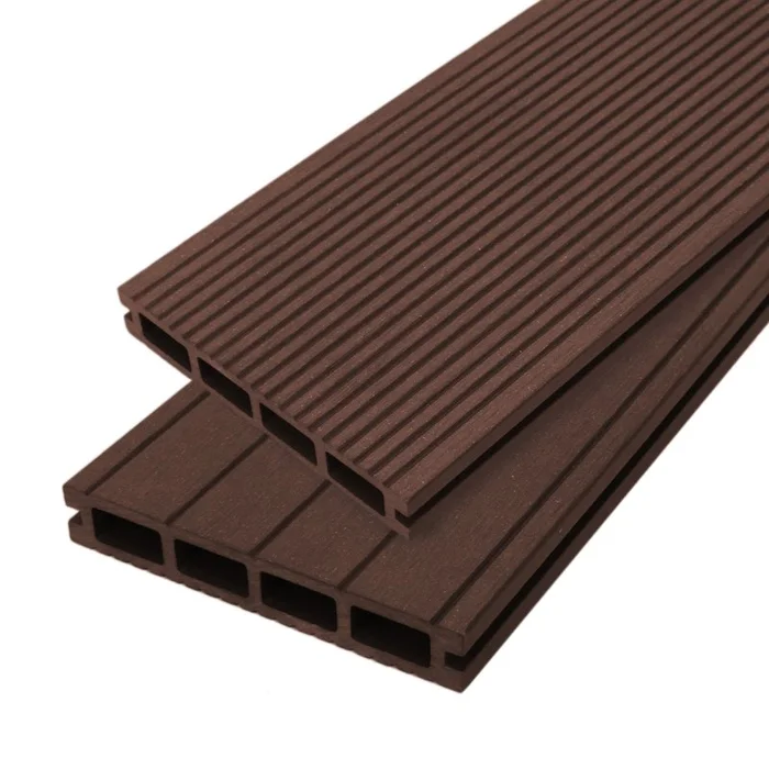 Jardí Composite Decking Boards / 7 Square Metres Conker Brown / Wood Effect WPC Pack Garden Outdoor Patios Terrace Hot Tub Tiles (incl. Fixing Screws, Clips & Edging Strips)