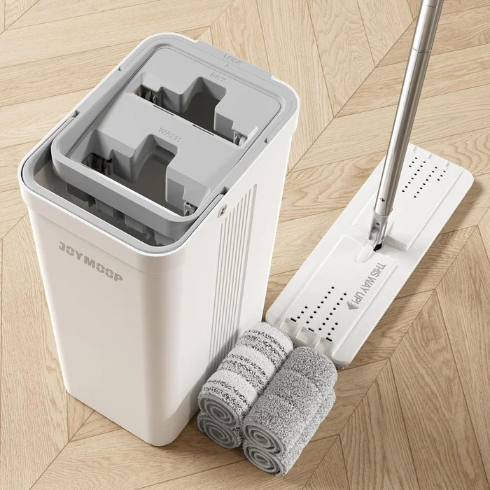 JOYMOOP Mop and Bucket with Wringer Set for Home, Flat Mop and Bucket System
