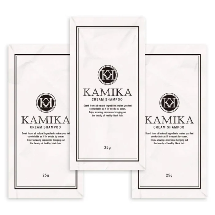 KAMIKA Cream Shampoo [Black Hair, Glossy Hair, Gray Hair Care, All-in-One, Paraben Free] Trial 3 Days’ Worth