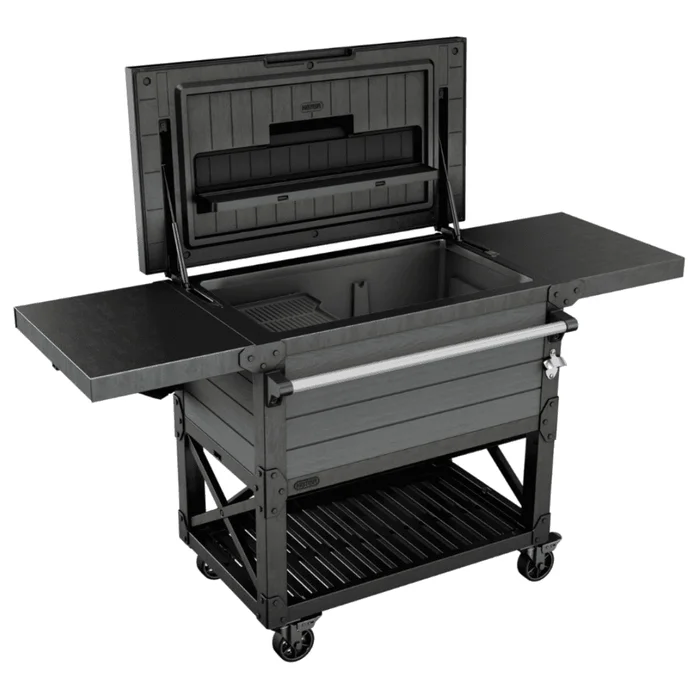 Keter 89.8 Quarts Wheeled Serving Station/Cart , Gray/Light Gray