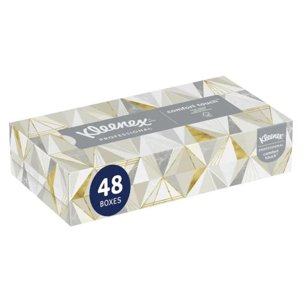 Kleenex Professional Facial Tissue, Bulk (21606), 2-Ply, White, Flat Boxed Format, (125 Tissues/Box, 48 Boxes, 6,000 Sheets/Case)