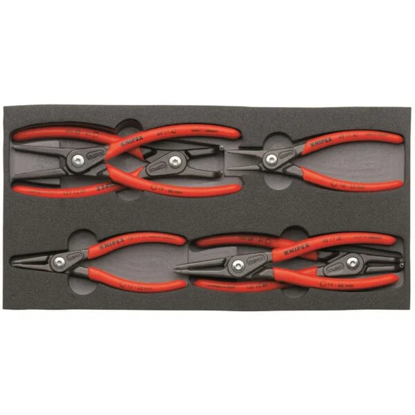 KNIPEX 6 Piece Circlip Snap Ring Pliers Set In Foam Tray