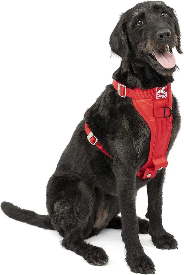Kurgo Tru-Fit Enhanced Strength Crash Tested Smart Car Dog Harness, Large, Red