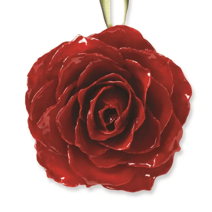 Lacquer Dipped Red Decorative Rose