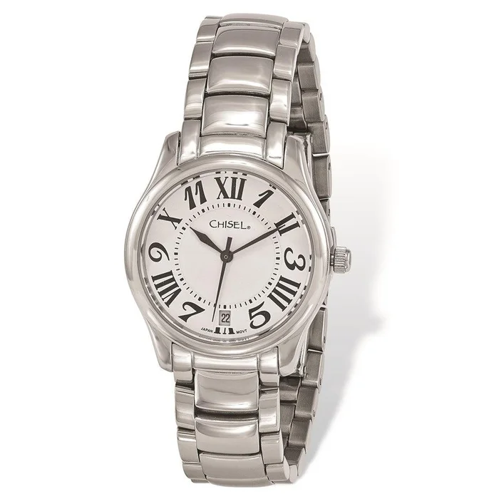 Ladies Chisel Stainless Steel White Dial Watch