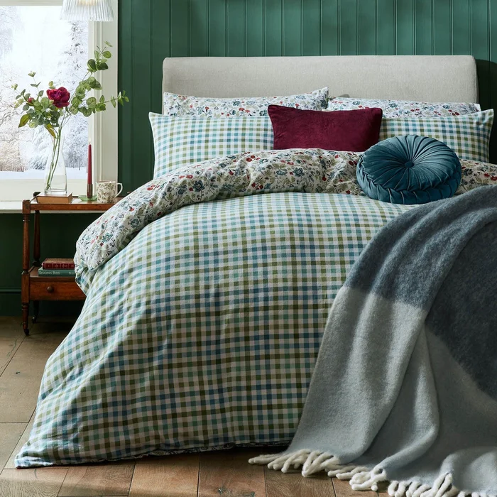 Laura Ashley Brushed Cotton Rosa Sancta Duvet Cover and Pillowcase Set