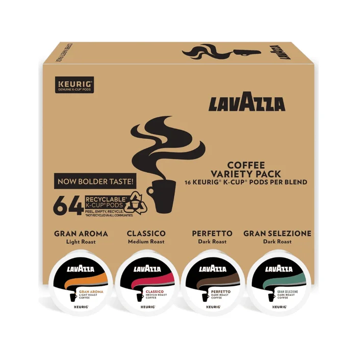 Lavazza Coffee K-Cup Pods Variety Pack for Keurig Single-Serve Coffee Brewers, 64 Count , Value Pack