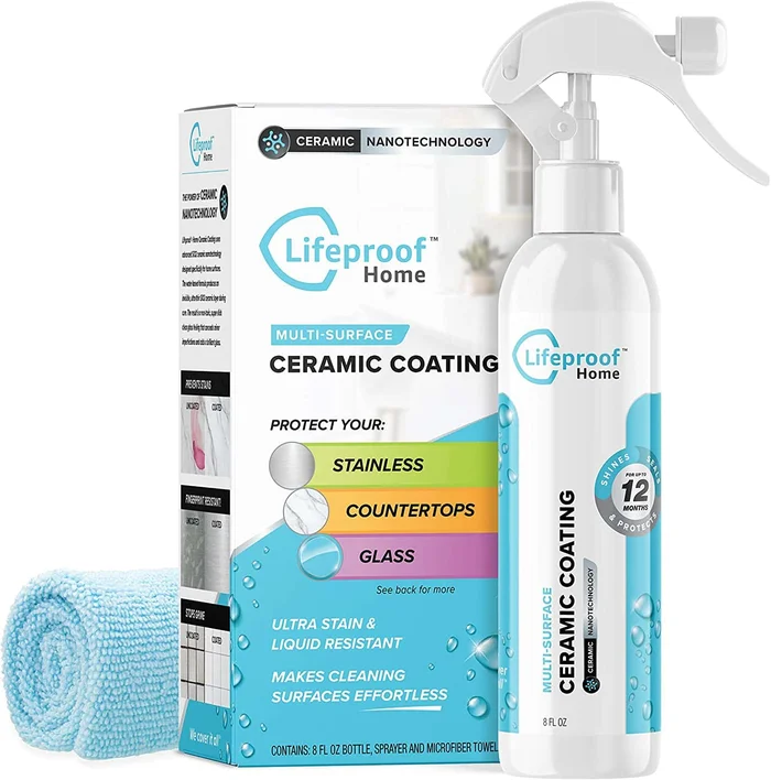 Lifeproof Home Ceramic Coating Spray Kit – Shine, Seal, & Protect Stainless Steel, Appliances, Countertops, Glass