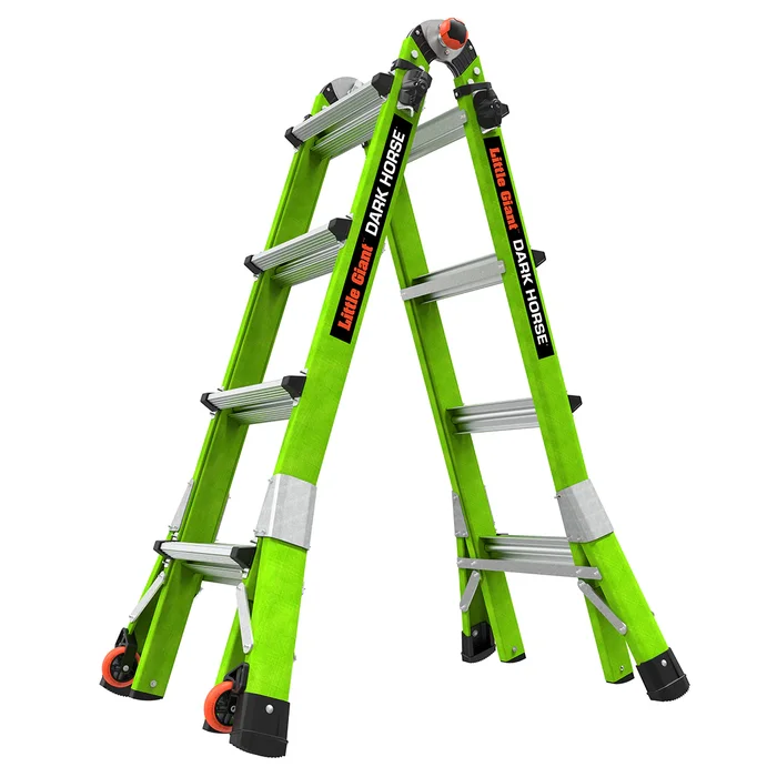 Little Giant Ladders Dark Horse 2 M17 18-ft Reach Type 1a- 300-lb Load Capacity Telescoping Multi-Position Ladder