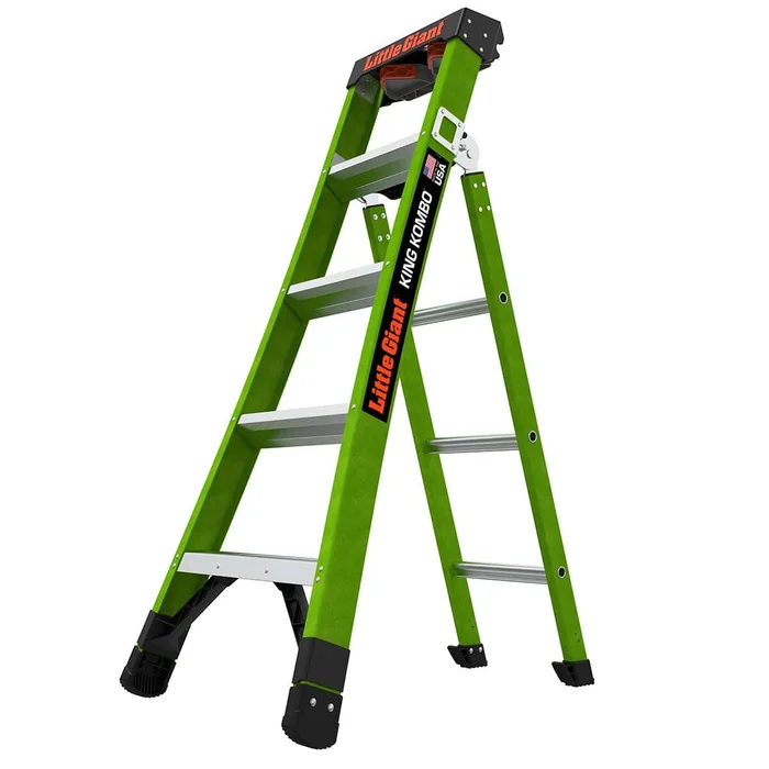 Little Giant Ladders King Kombo 2 5-ft Fiberglass Type 1aa- 375-lb Load Capacity Step Ladder
