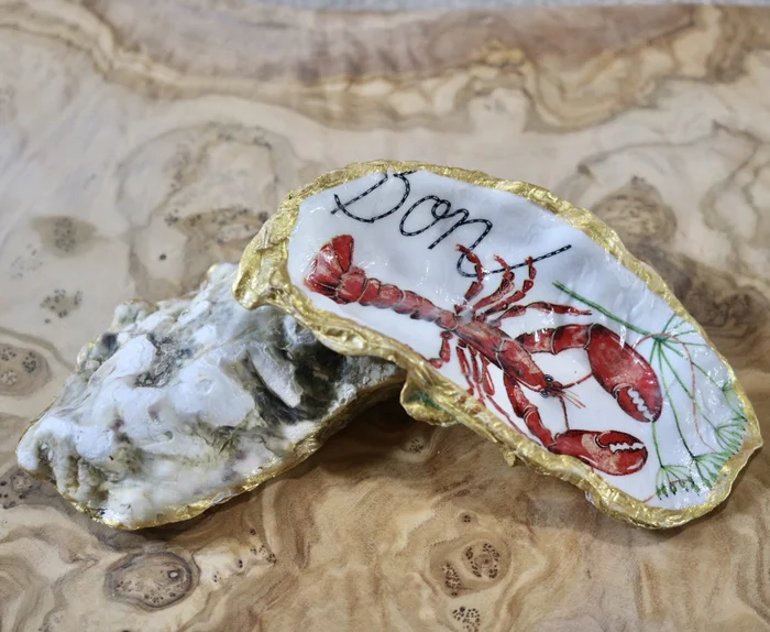 Lobster Oyster Shell Trinket Dish 11cm