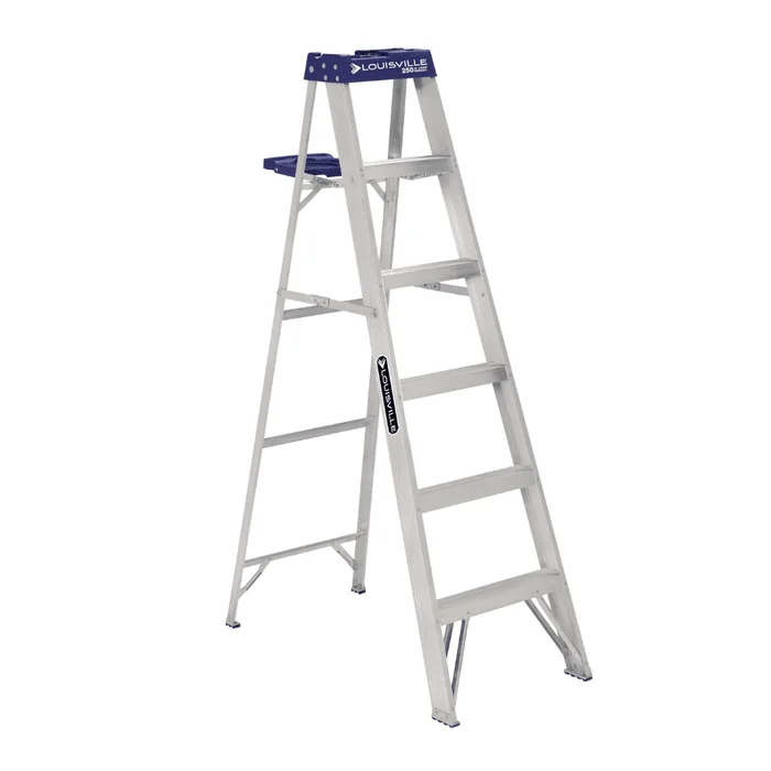 Louisville Ladder, 6 Ft, Aluminum Step Ladder, Type I, 250 Lb Load Capacity, As2106