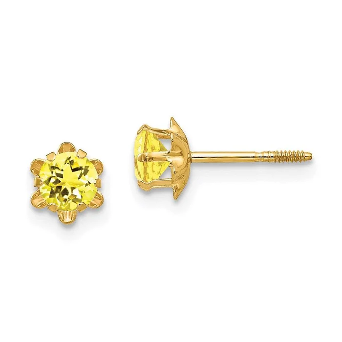 Madi K Kid’s 14k 4mm Synthetic (Nov) Screwback Earrings