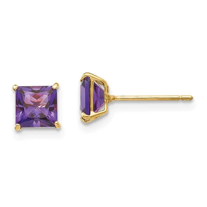 Madi K Kid’s 14k Amethyst 5mm Square Post Earrings
