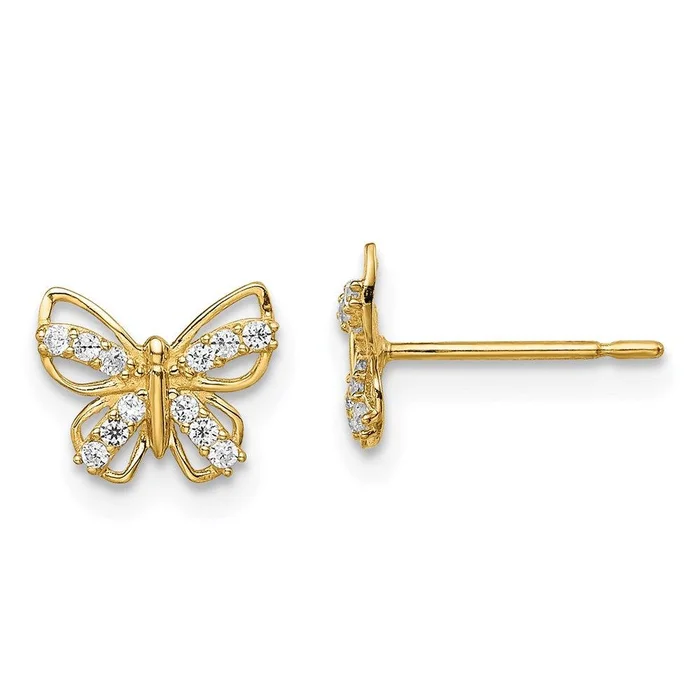 Madi K Kid’s 14k Butterfly CZ Stud Earrings