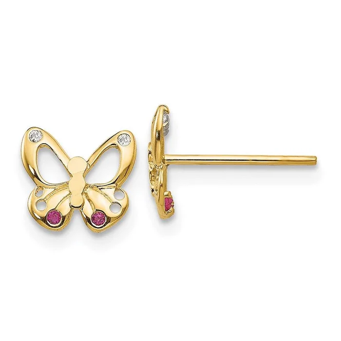 Madi K Kid’s 14k CZ Butterfly Post Earrings