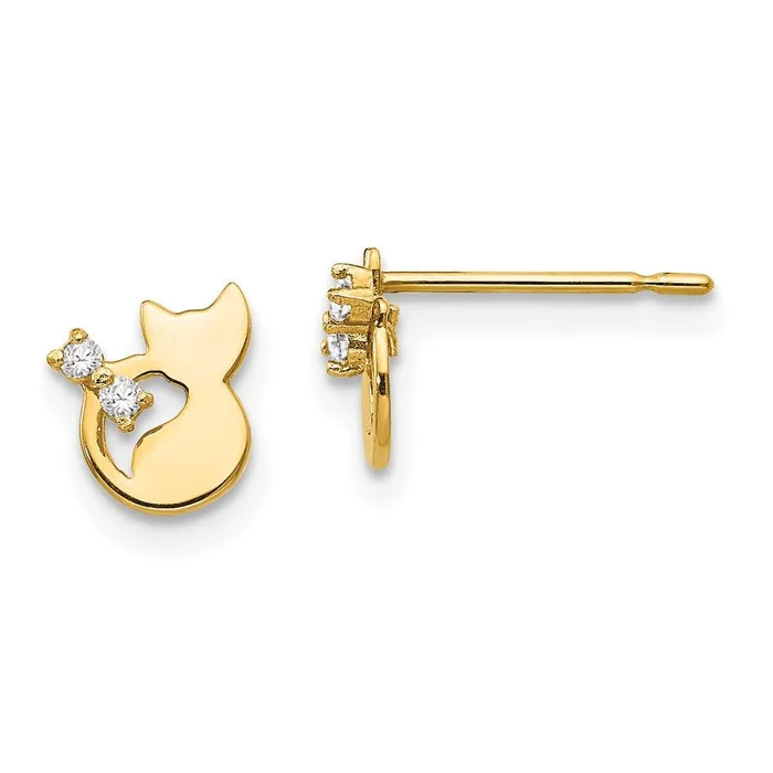 Madi K Kid’s 14k CZ Cat Post Earrings