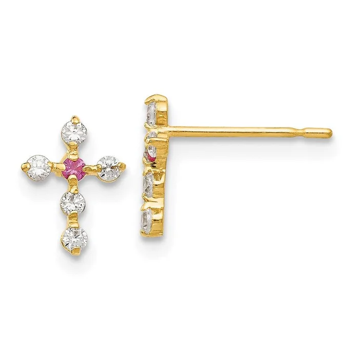 Madi K Kid’s 14k CZ Cross Post Earrings