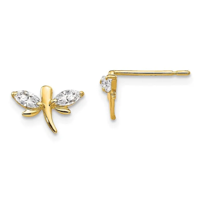 Madi K Kid’s 14k CZ Dragonfly Post Earrings