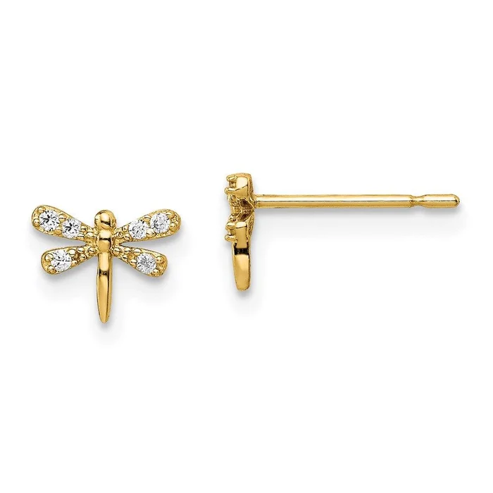 Madi K Kid’s 14k CZ Dragonfly Post Earrings