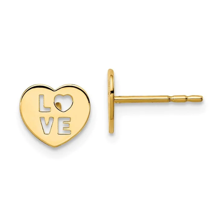 Madi K Kid’s 14k Love Heart Post Earrings