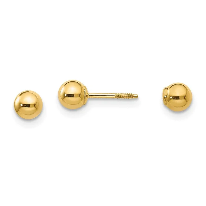 Madi K Kid’s 14k Polished Reversible 4mm Ball Earrings