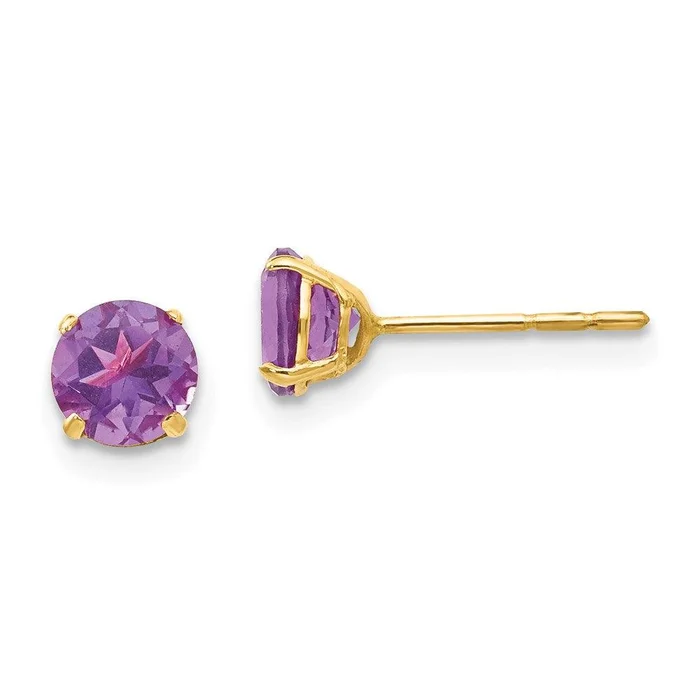 Madi K Kid’s 14k Round Amethyst 5mm Post Earrings