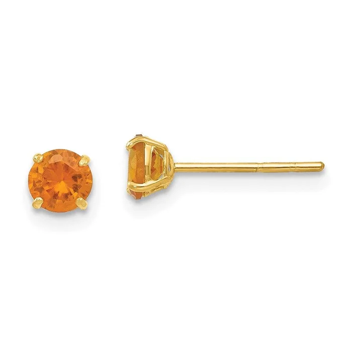 Madi K Kid’s 14k Round Citrine 4mm Post Earrings